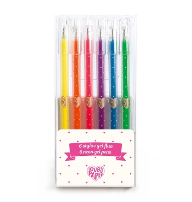 6 Stylos Gel Fluo