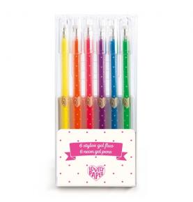 6 Stylos Gel Fluo