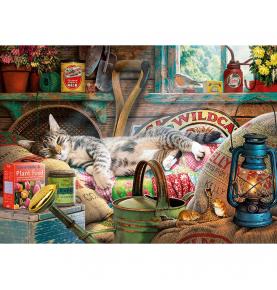 Puzzle 1000 pièces - Snoozing in the shed
