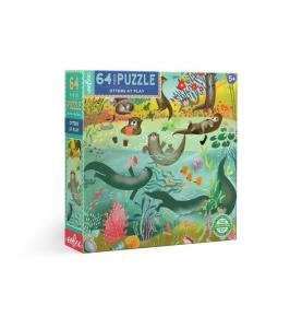 Puzzle 64 pièces - Loutres