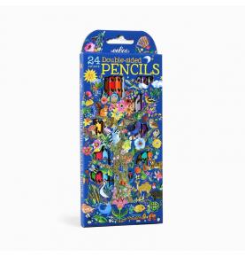 12 Crayons de Couleur double-face