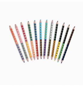12 Crayons de Couleur double-face