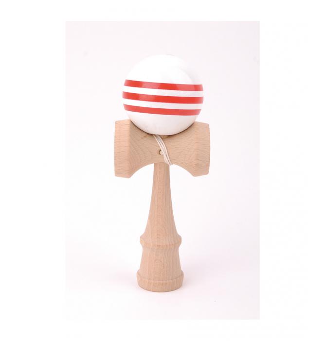 Kendama Blanc rayé Rouge