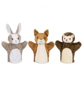Lot de 3 Marionnettes - Lapin, Ecureuil, Hérisson