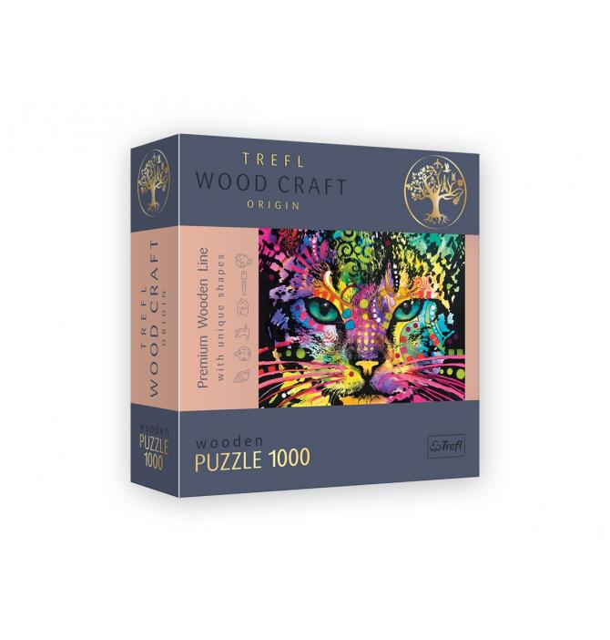 Puzzle Colorful Cat en bois - 1000 pièces