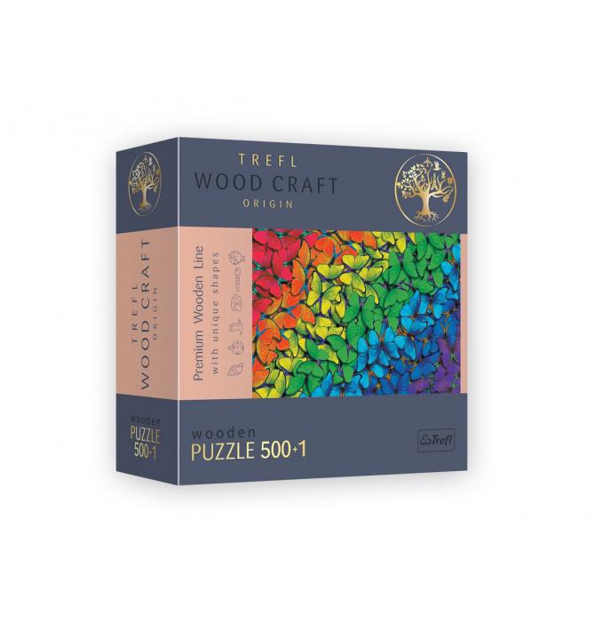 Puzzle Rainbow Butterflies en bois - 500 pièces