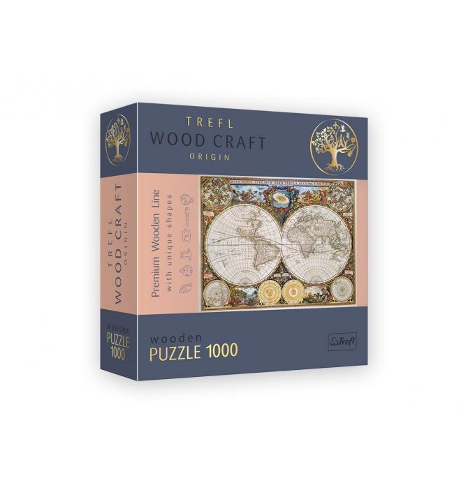 Puzzle Ancient World Map en bois - 1000 pièces