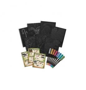 Carnet de Coloriage à pages noires - Dinos