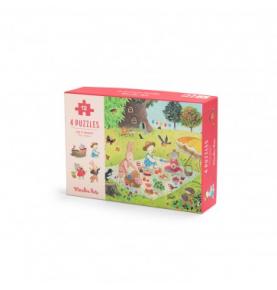 4 Puzzles des Saisons Moulin Roty