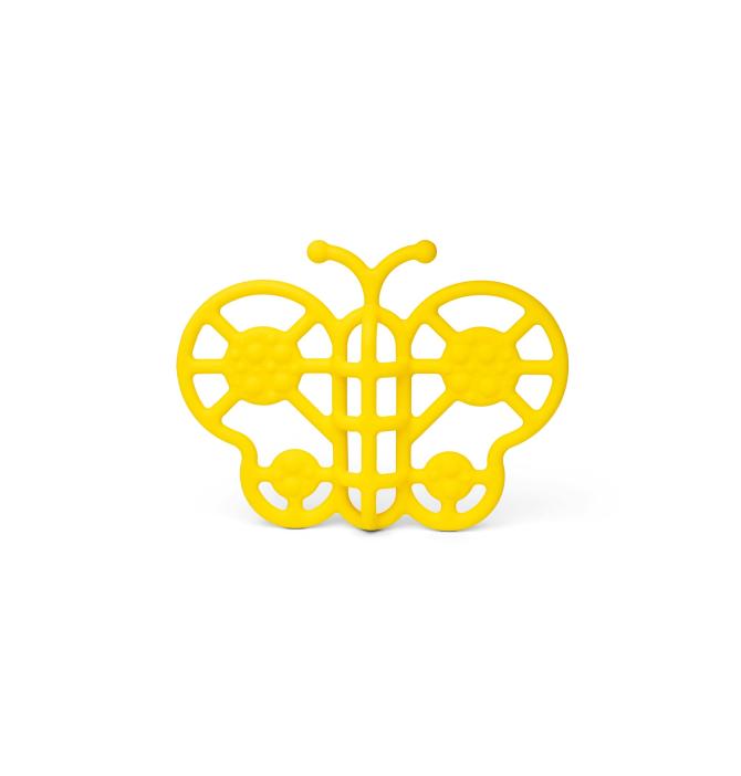 Hochet Papillon jaune en silicone