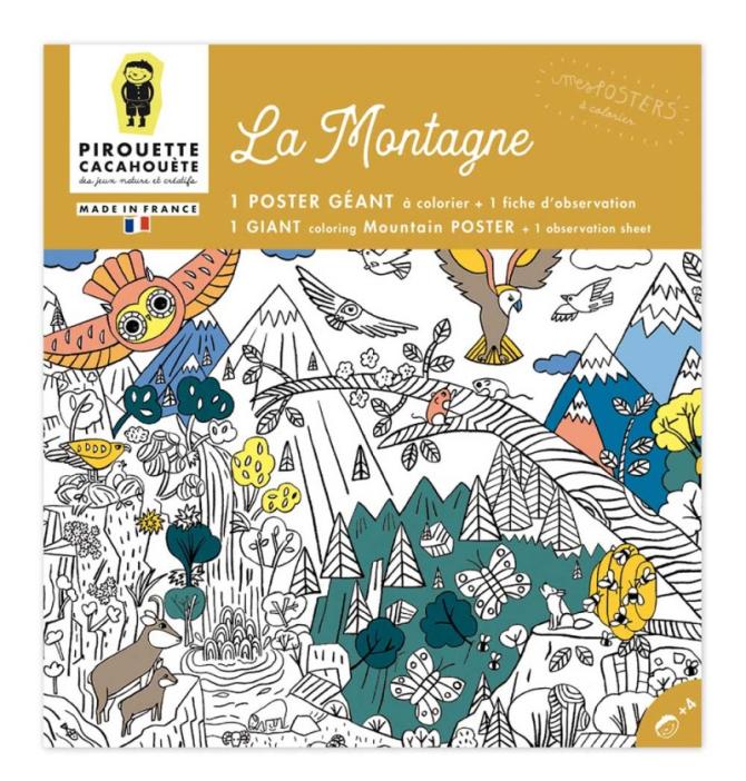 Poster Géant Montagne à Colorier