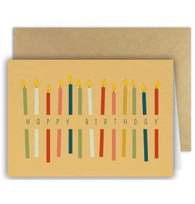 Carte postale Happy birthday + enveloppe kraft