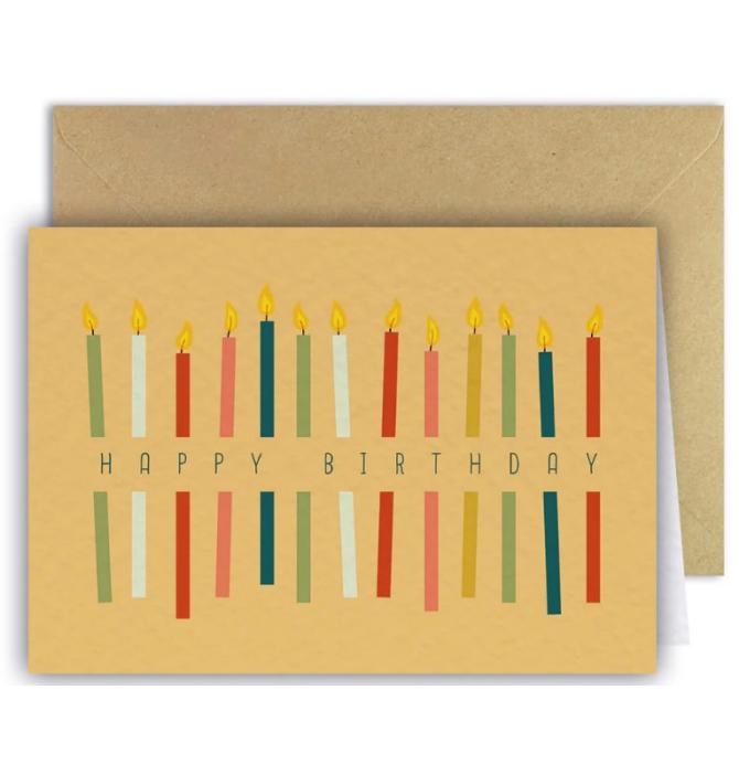 Carte postale Happy birthday + enveloppe kraft