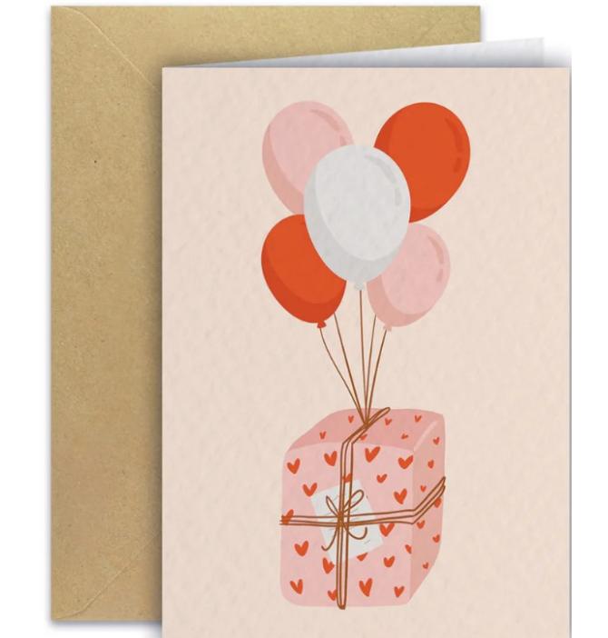 Carte postale Envol de cadeau + enveloppe kraft