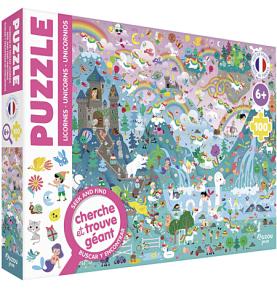 Puzzle Cherche et Trouve Licornes - 100 pièces