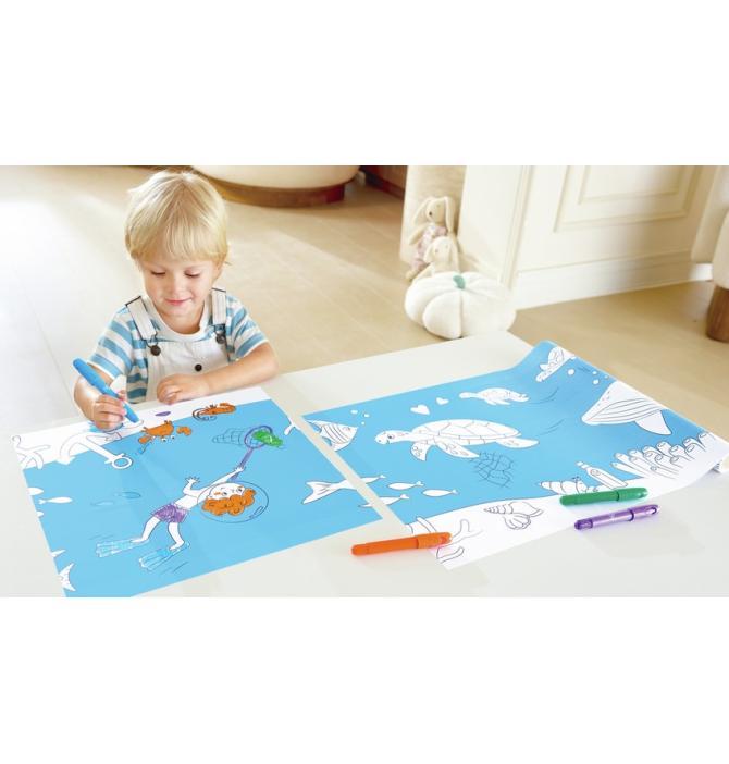 Rouleau à Dessin et Feutres - Océan