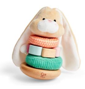 Lapin à Empiler Bois et Tissu