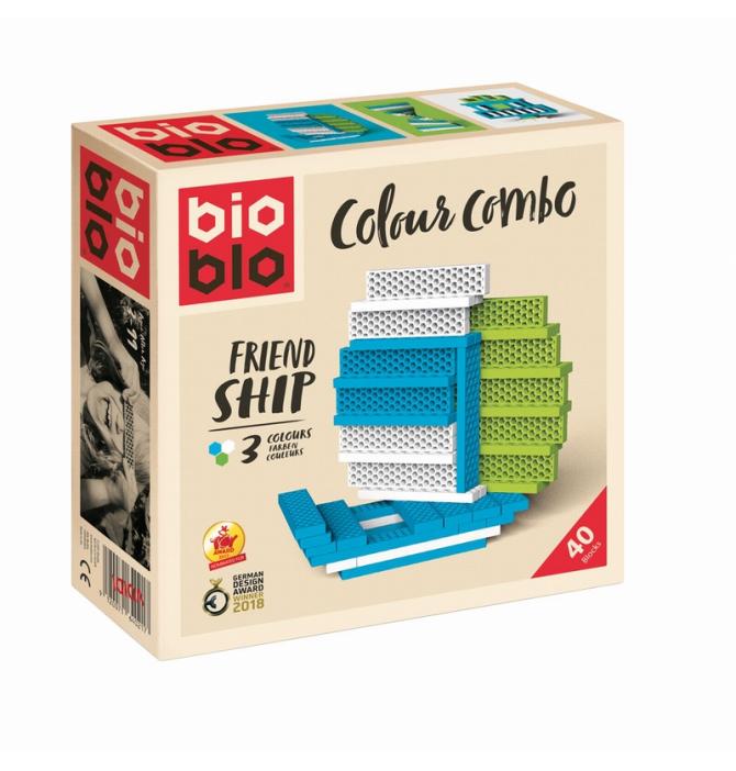 Bioblo - Mini Box - Blanc Vert Bleu - 40 briques